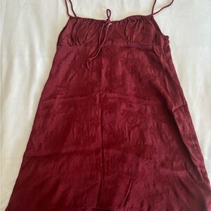 Motel Rocks Deep Red Lace Slip Dress